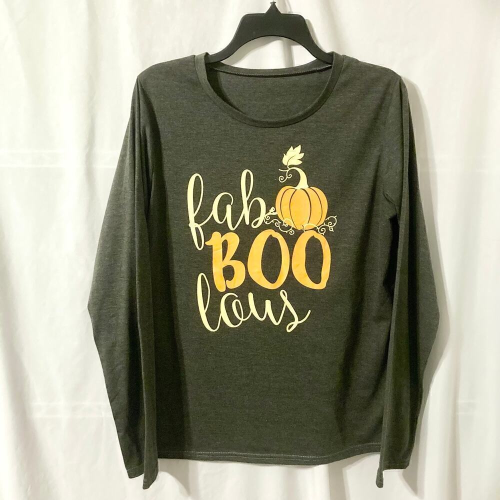 Women's XL Halloween Fab-BOO-lous Long Sleeve T-Shirt - Picture 3 of 10